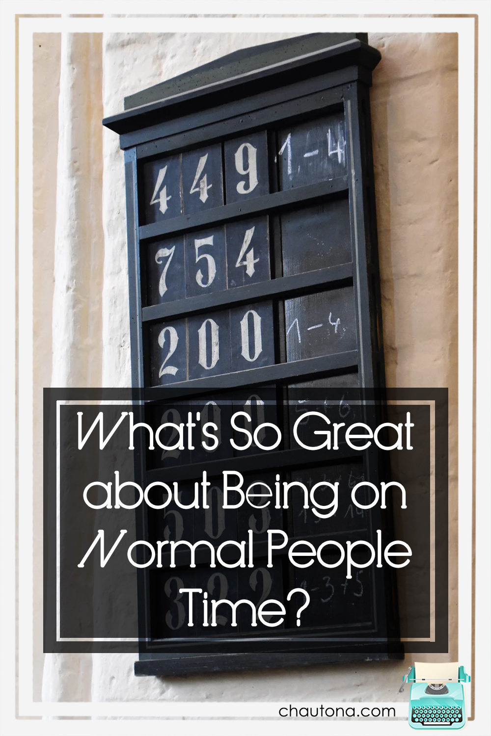 What's So Great about Being on Normal People Time?